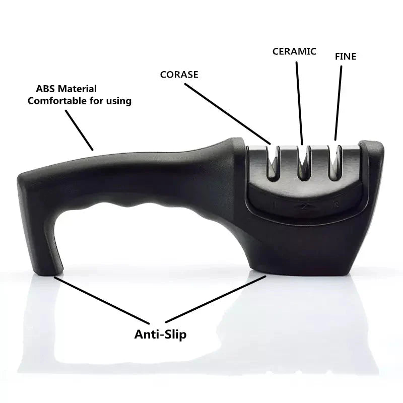 SP Dealz Kitchen Knife Sharpener Adjustable 4 in 1 Knife Sharpener Manual Knives and Scissor Sharpener Professional Blade Sharpening Tool Sharpener Stone