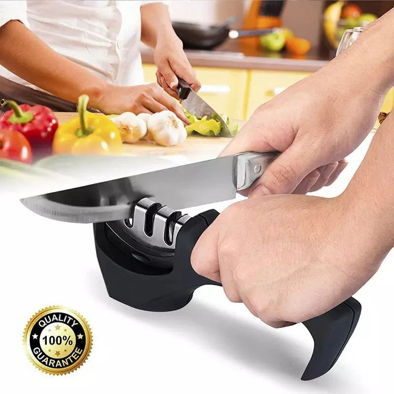 SP Dealz Kitchen Knife Sharpener Adjustable 4 in 1 Knife Sharpener Manual Knives and Scissor Sharpener Professional Blade Sharpening Tool Sharpener Stone