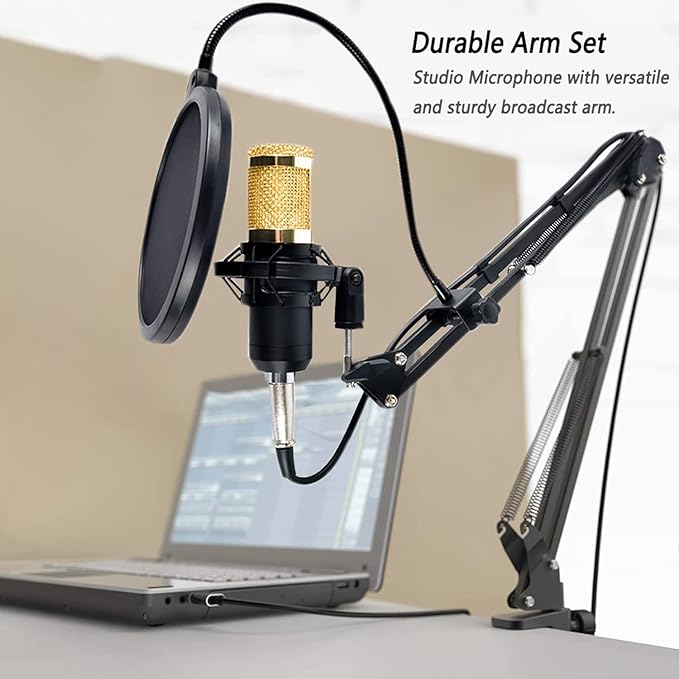 Bm800 Condenser Microphone Kit - With Pop Filter & Microphone Stand