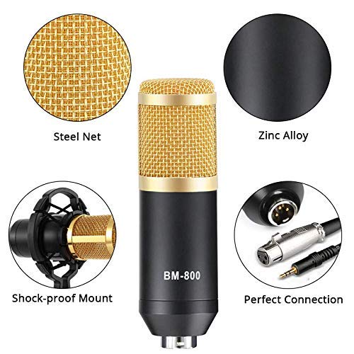 Bm800 Condenser Microphone Kit - With Pop Filter & Microphone Stand