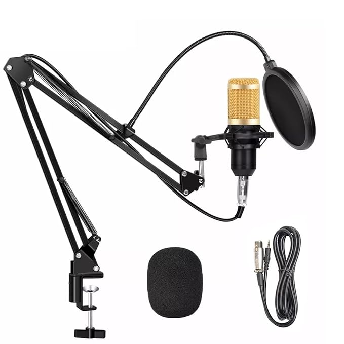 Bm800 Condenser Microphone Kit - With Pop Filter & Microphone Stand