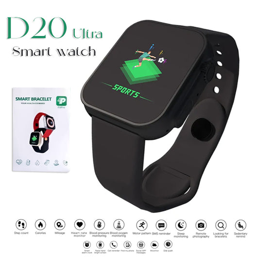 D20 ULTRA FITNESS BRACELET BLOOD PRESSURE BLUETOOTH HEART RATE MONITOR WITH FITPRO APP (BLACK).