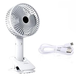 portable 3 gears rechargeable desktop fan low noise air cooling handheld clipped circulator table fan for camping; office; bad side sleeping corner; best for office room; reading table .