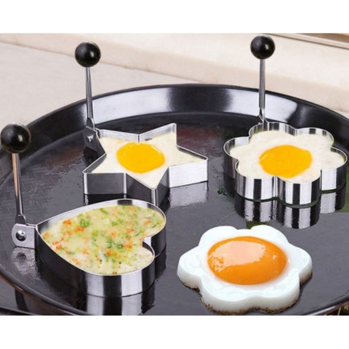 Chef Egg Shaper Kitchen Tools Star, Heart, Round, Flower Shaped Stainless Steel – Pack Of 4