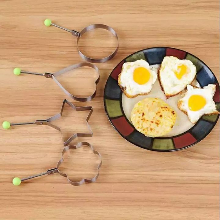 Chef Egg Shaper Kitchen Tools Star, Heart, Round, Flower Shaped Stainless Steel – Pack Of 4