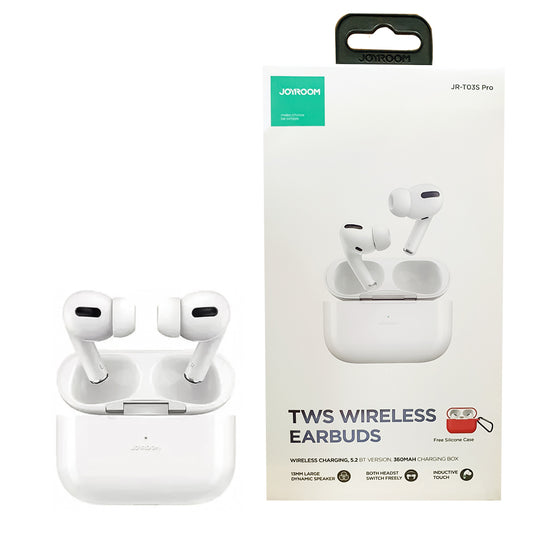 JOYROOM JR-T03S PRO(NX3) WIRELESS HEADPHONES WHITE WITH THIN RED CASE.