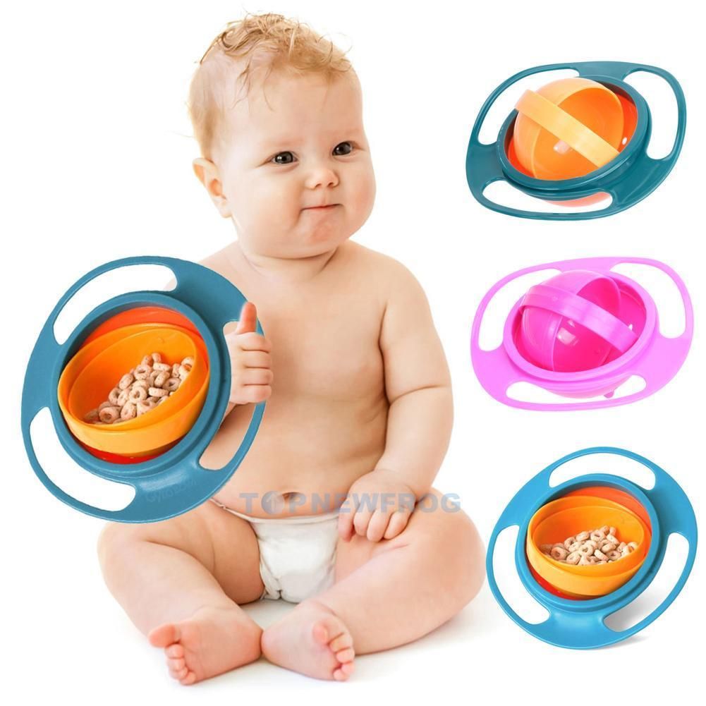 Amazing 360° Rotatable Baby Feeding Bowl - Non Spill Universal Gyro Bowl Dish.