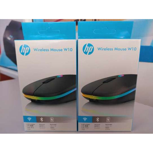 HP W10 Wireless Rechargeable Mouse With RGB Lights Adjustable DPI Silent Click With Ultra Thin