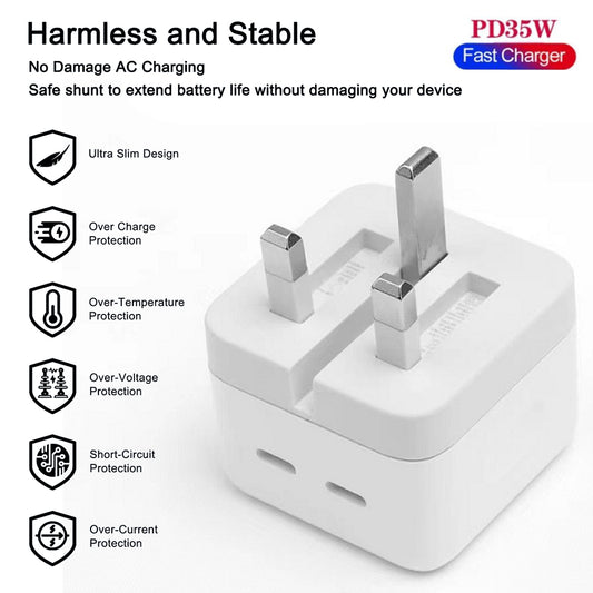 IPHONE 2PD 35W FAST CHARGER UK PIN.