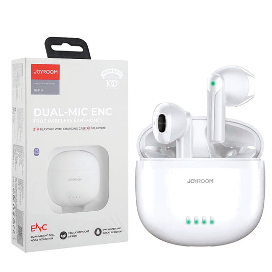 JOYROOM JR-TL11 Dual-Mic ENC True Wireless Earphones White.