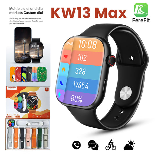 KW13 MAX 2.2 INCH FULL TOUCH SCREEN 7 STRAPS BT CALLING COMPATIBLE SYSTEM ANDROID 5.0 OR IOS9.0 WITH FERE FIT APP.