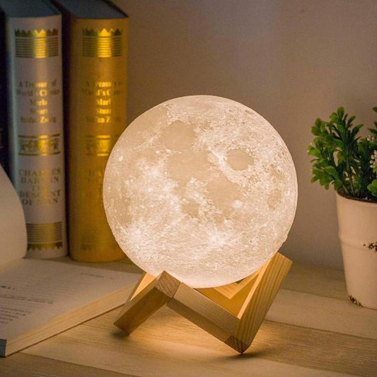 Moon Lamp Moon Light Night Light for Kids Gift for Women USB Charging and Touch Control Brightness Warm and Cool White Lunar Lamp