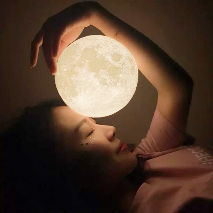 Moon Lamp Moon Light Night Light for Kids Gift for Women USB Charging and Touch Control Brightness Warm and Cool White Lunar Lamp