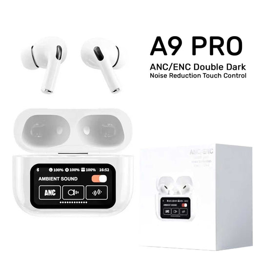 New A9 Pro Apple Earbuds Noise Reduction Touch Control Bluetooth 5.4 Wireless Earbuds