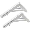 Folding Shelf Brackets,2Pcs Shelf Brackets Heavy Duty Shelf Brackets,L Brackets for Shelves,for Table Work Bench Space Saving,Max Load