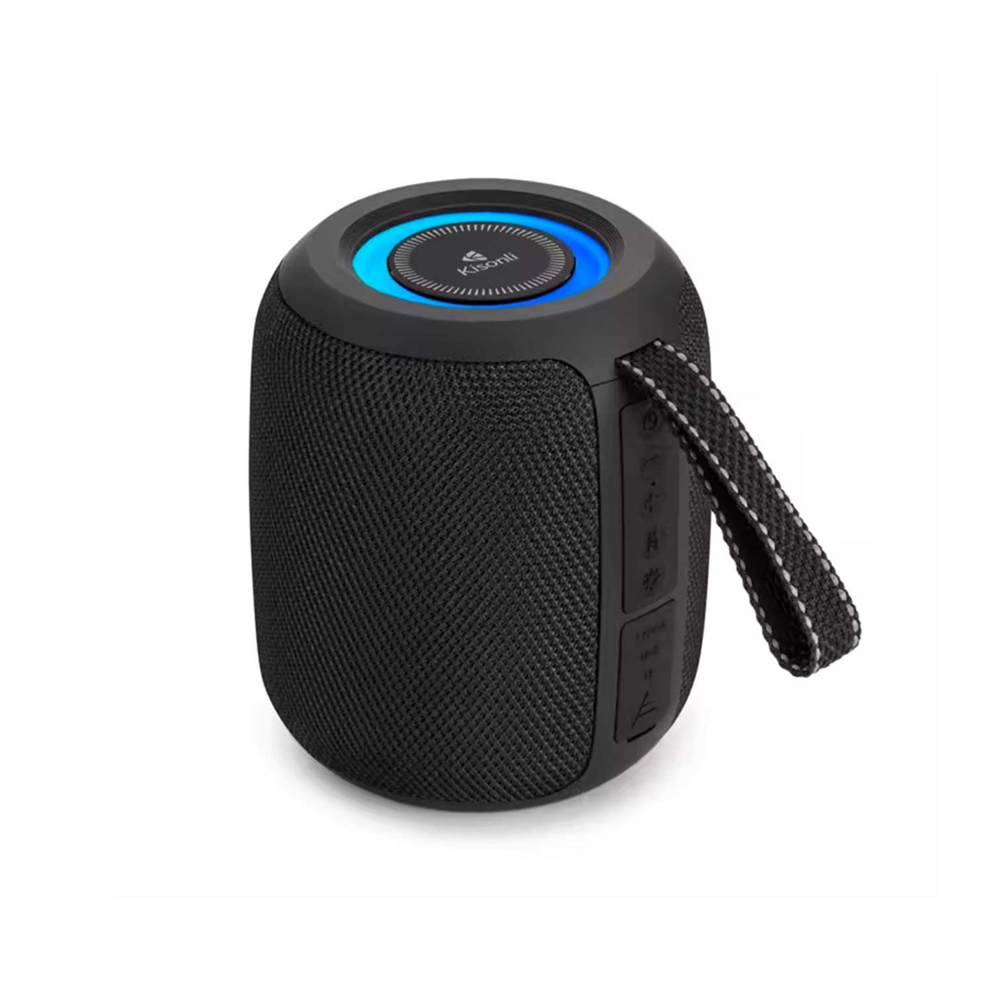 KISONLI S16 TWS DJ POWERED PORTABLE MINI FM RADIO SPEAKER WITH SOFT CORD HANDLE.