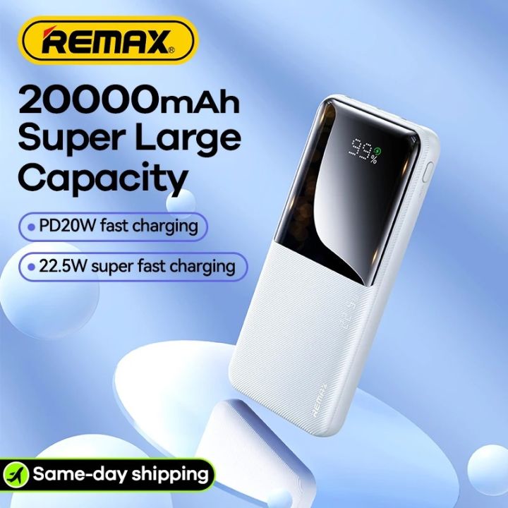 Rpp-623 Remax Rpp-623 Power Bank 20000mah 20w+22.5w Pd+Qc with 3 Output + 1 Input White