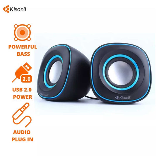 KISONLI V350 USB 2.0 MINI STEREO SOUND SYSTEM HOME THEATER SPEAKER.